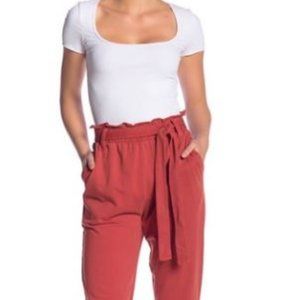 Abound Paperbag Waist Pants in Rust